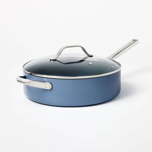 Figmint -  2PC Aluminum Ceramic Saute Pan Set 450 Deg Blue